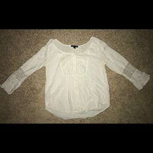 White Longsleeve Boho American Eagle Shirt